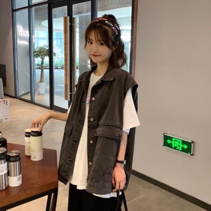 ÁO JEAN BA LỖ FORM RỘNG nam nữ màu xanh và đen ⚡️⚡️⚡️