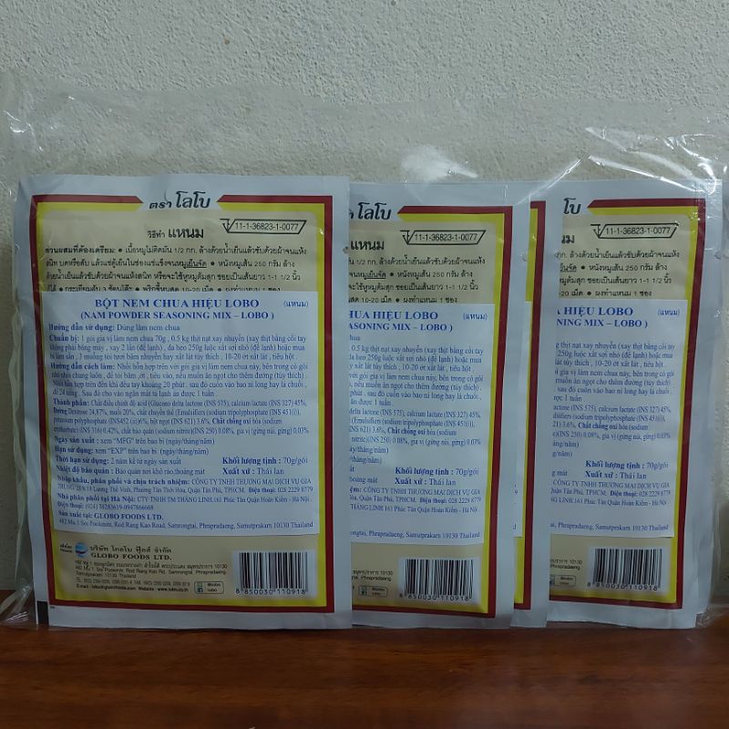 Bịch 10 Gói Nem Chua Thái Lobo