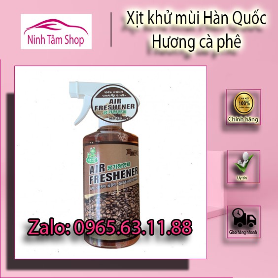 Chai xịt khử mùi trên ôtô , văn phòng mùi thơm cafe Hàn Quốc Air Freshener 500ml