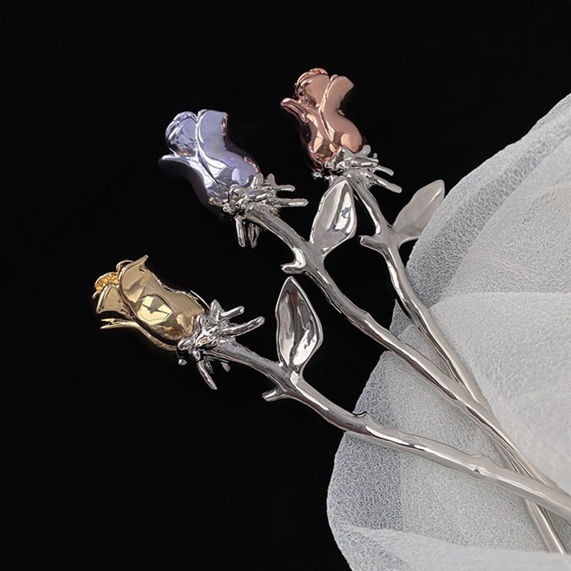 Trâm Cài Tóc Hình Hoa Hồng Bằng Hợp Kim Dành Cho Nữ