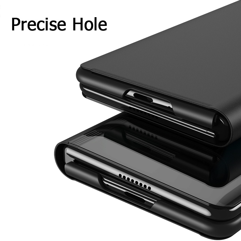 Ốp Điện Thoại Nắp Lật Mặt Gương Trang Điểm Thông Minh Sang Trọng Cho Samsung Galaxy Z