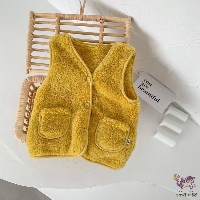 Áo Khoác Không Tay Màu Trơn Thời Trang Mùa Đông Hàn Quốc Cho Bé