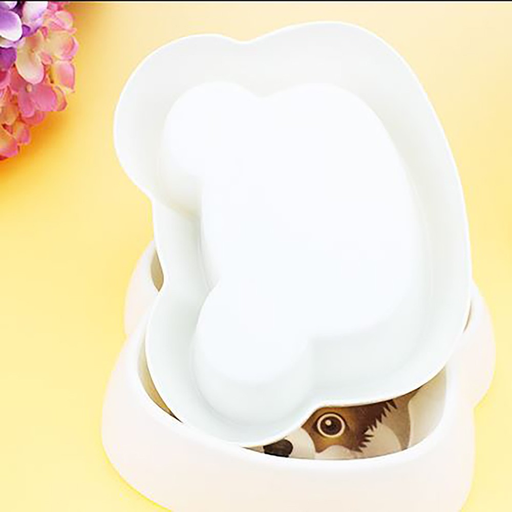 Bát đựng thức ăn cho chó mèo DACOTE hình động vật chất liệu nhựa cứng chống lật - Chén đựng thức ăn chó mèo ngộ nghĩnh