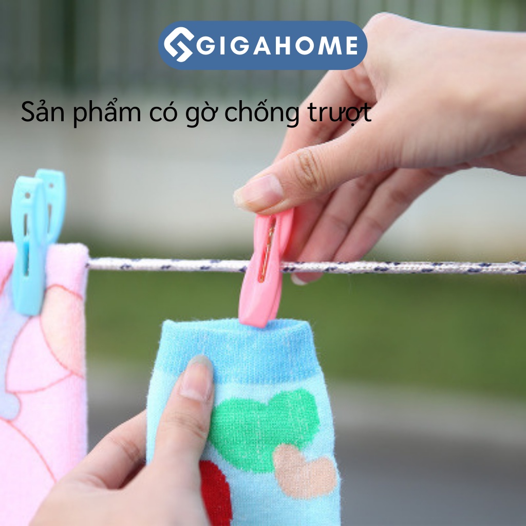Vỉ 20 Móc Kẹp Nhựa Phơi Quần Áo GIGAHOME Cao Cấp Thiết Kế Chống Trượt, Xoay 360 Độ 5117
