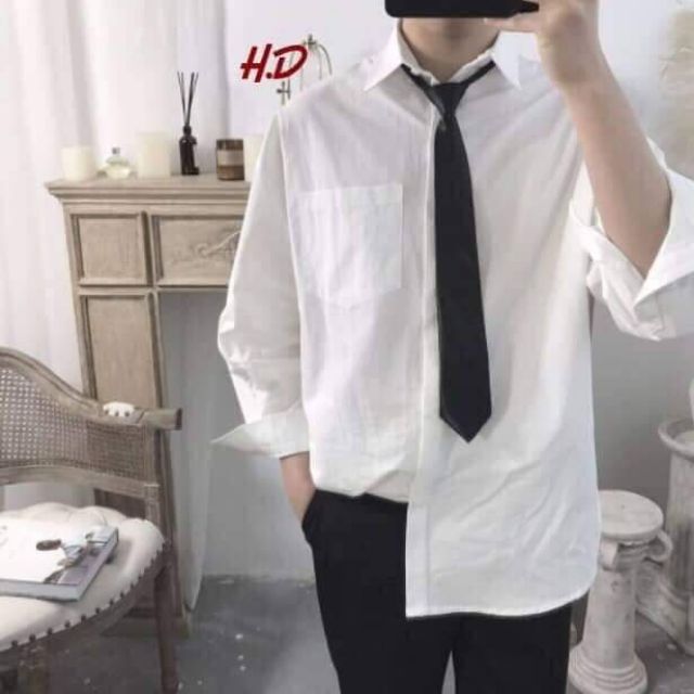 Sơ mi trắng dài tay kèm cavat