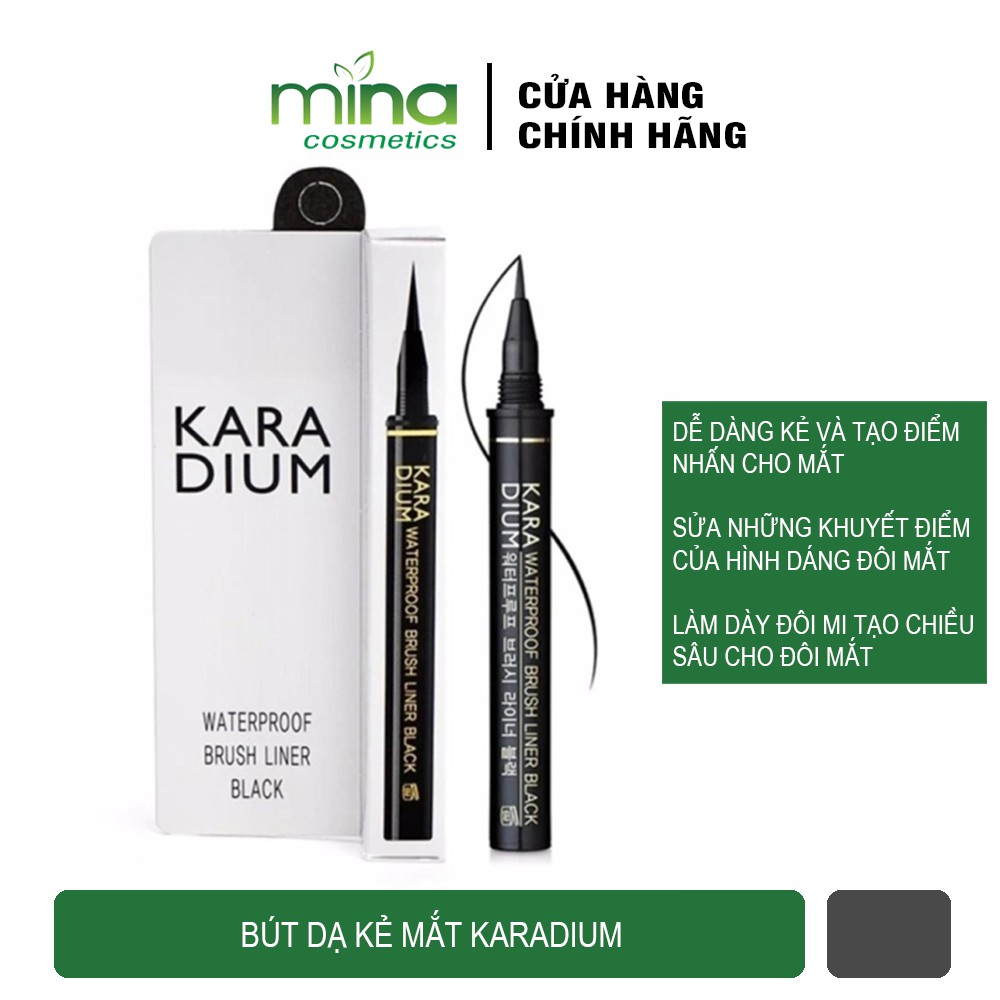 Kẻ mắt dạ siêu mảnh Karadium Waterproof Brush Liner Black chống nước | BigBuy360 - bigbuy360.vn