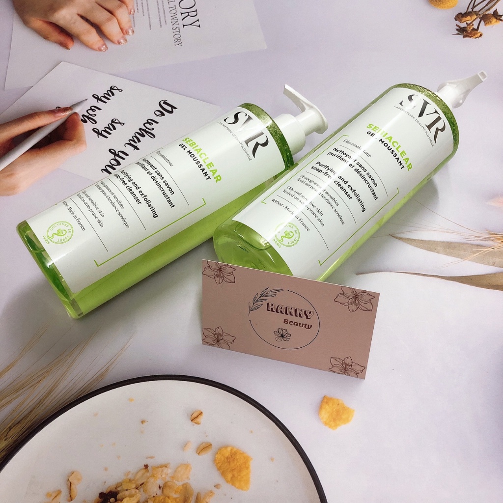 Sữa rửa mặt SVR 400ml Hanny Beauty SVR Sebiaclear Gel dành cho da dầu da nhạy cảm và da mụn | BigBuy360 - bigbuy360.vn