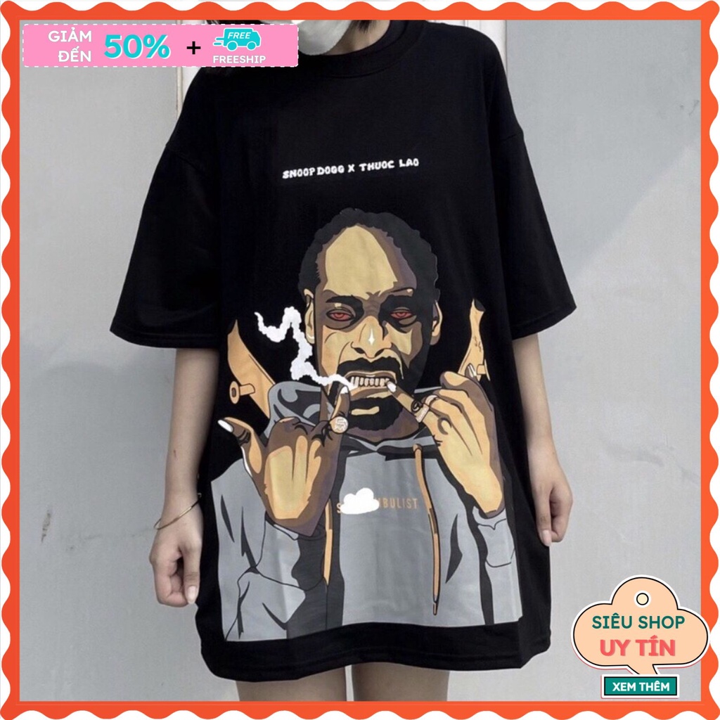 Áo thun nam nữ form rộng Áo Snoop Dog chipgenz, áo phông freesize tay lỡ basic thời trang