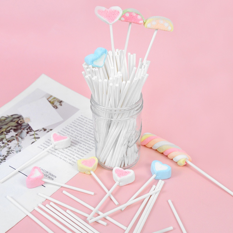 Set 100 Que Nhựa Cấp Thực Phẩm Làm Kẹo Mút DIY