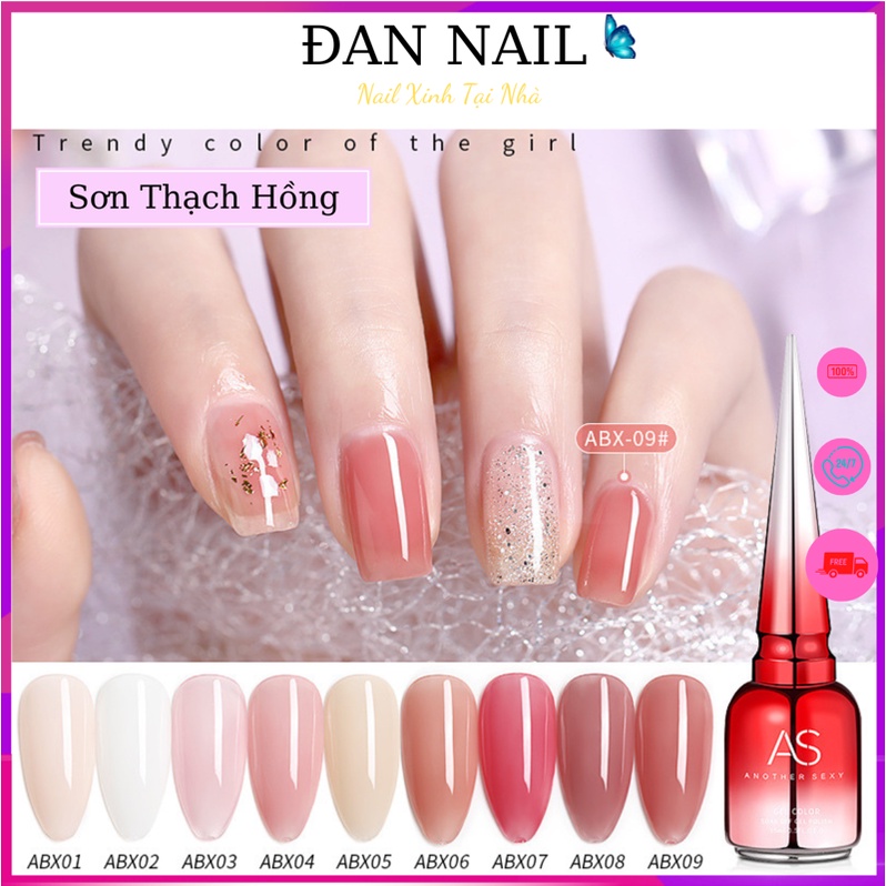 Sơn móng tay AS sơn thạch mã ABX tone hồng chai đỏ 15ml