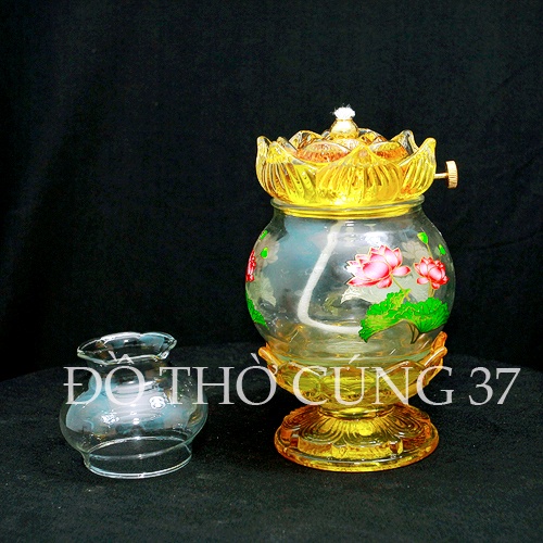 ĐÈN DẦU LƯU LY - HỒ LÔ BÔNG SEN