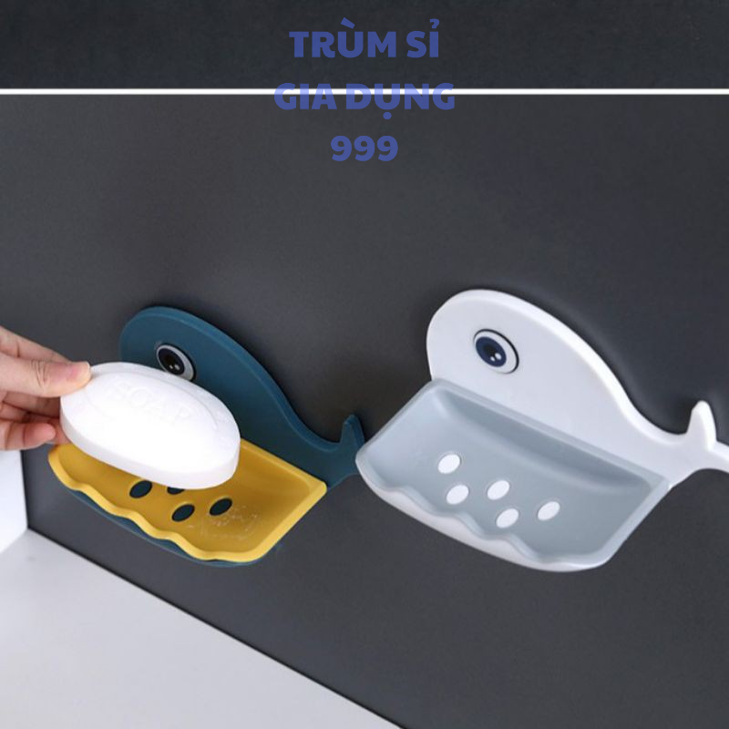 kệ để xà phòng dán tường hình CÁ dễ thương, Khay Kệ Dán Tường Để Xà Phòng, Khay để xà bông dán tường siêu chắc