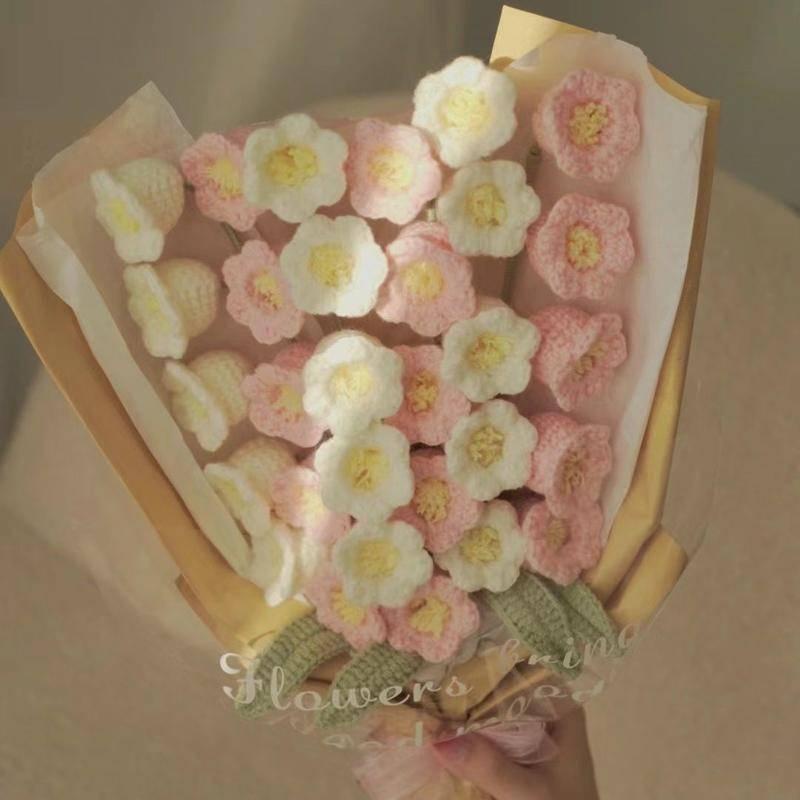 Bó Hoa Giả Đan Tay Thủ Công Diy Dùng Làm Quà Tặng Valentine / Bạn Gái