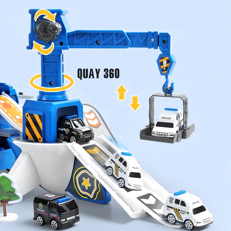 Máy Bay Biến Hình - Kèm Ô Tô Con và 14 Phụ Kiện Cần Cẩu Lắp Ráp Độc Đáo - Đồ Chơi Bé Trai