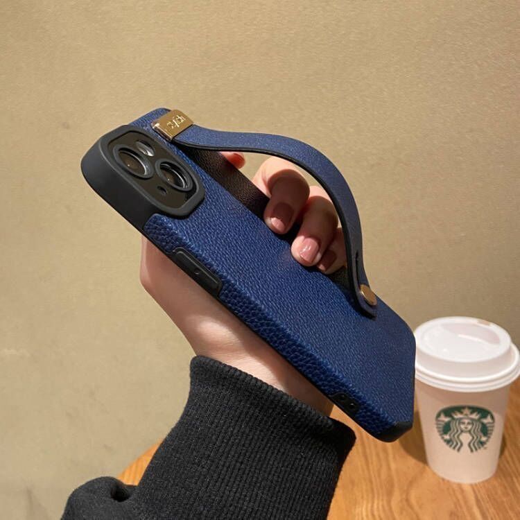 Ốp Điện Thoại Bằng Da Mềm Cao Cấp Có Dây Vòng Tay Cho iphone 14 pro max 13 12 14 plus