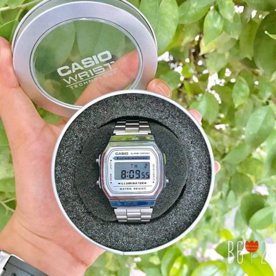 (Thẻ bảo hành 12 tháng)Đồng hồ Nam CASIO A168  classic, tặng box - Dong.ho.casio