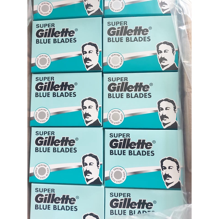 Lưỡi lam Gillette super thin màu xanh - Hộp 100 lưỡi