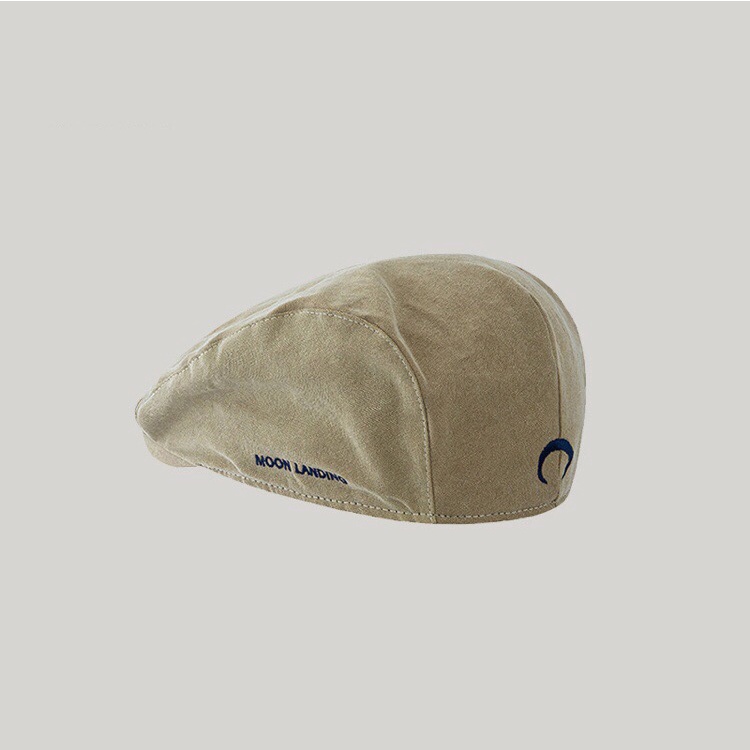 Mũ Nồi Beret Thêu Hình Mặt Trăng Phong Cách Retro Cổ Điển Phong Cách Hàn Quốc Cho Nữ