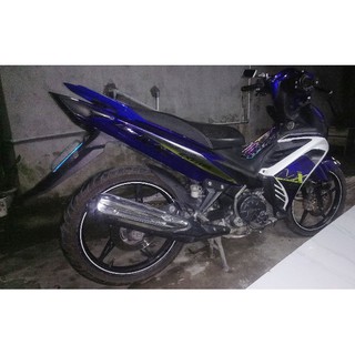 Tem exciter 135 MX xanh vàng crom
