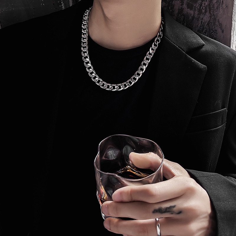 Vòng cổ bằng thép titan phong cách hiphop đường phố thời trang cho nam