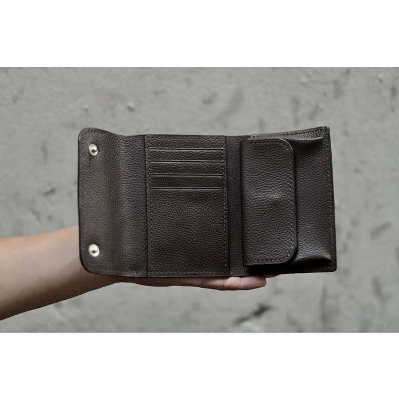 VÍ COIN DA BÒ THẬT HANDMADE CÓ NGĂN ĐỰNG CHÌA KHÓA