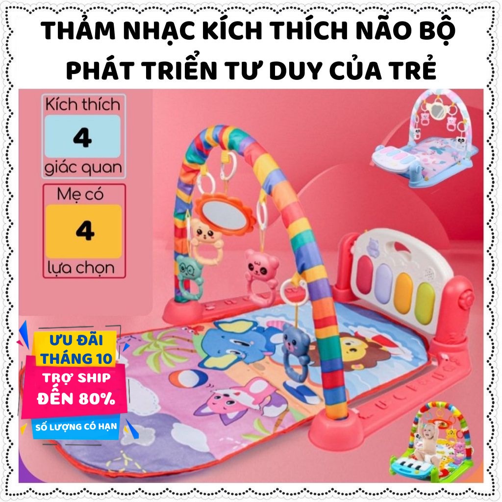 Thảm nhạc đồ chơi Piano cho bé sơ sinh hình Voi Vỏ Đẹp, Thảm đàn phát nhạc Gym Rank