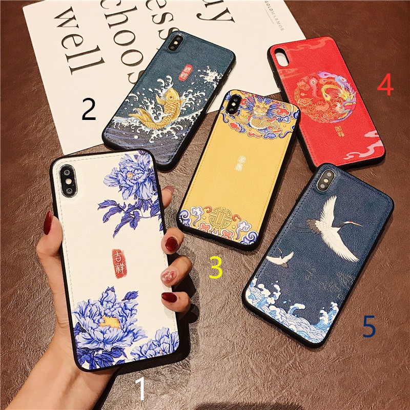 Iphone6 6plus iphone7 iphone8 7plus 8plus Xu hướng Trung Quốc dập nổi vỏ điện thoại