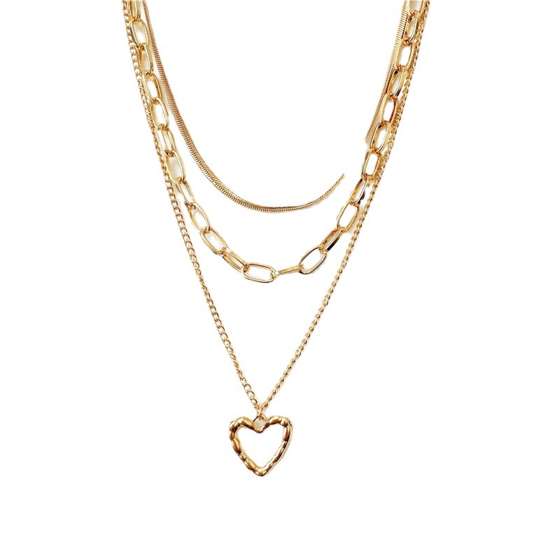 Vòng cổ Nhiều Lớp Hình Trái Tim Nghệ Thuật Cho Nữ