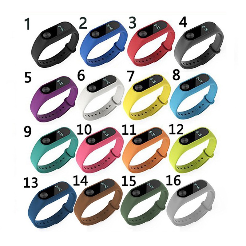 Dây đeo silicon mềm cho đồng hồ thông minh Xiaomi Mi Band 2 Miband 2