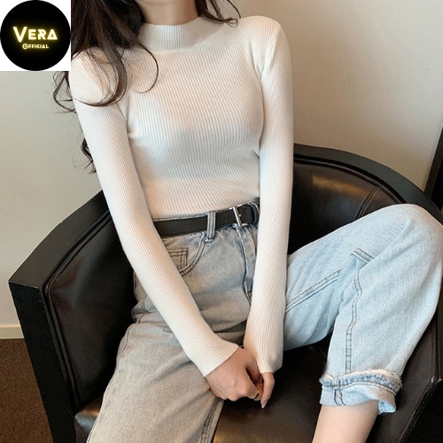 Áo giữ nhiệt siêu ấm, Áo len tăm dài tay cổ 3cm cao cấp _ HN01 (Mã VERANEW01 giảm 10%)