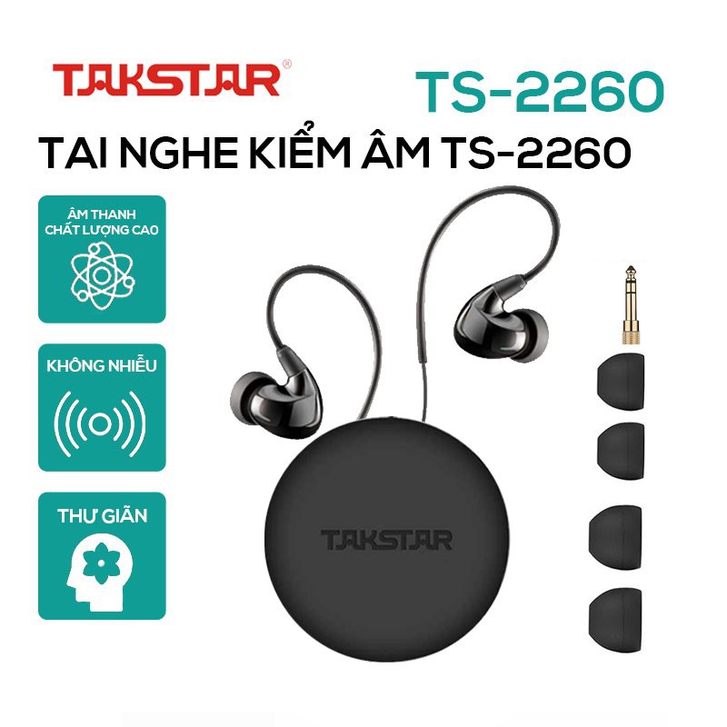 【Chính hãng】Tai nghe cao cấp kiểm In-ear Takstar TS2260 (nhét tai), tai nghe kiểm âm bảo hành 6 tháng