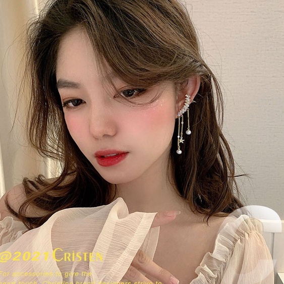 Bông Tai Mạ Bạc 925 Đính Ngọc Trai Thời Trang Hàn Quốc