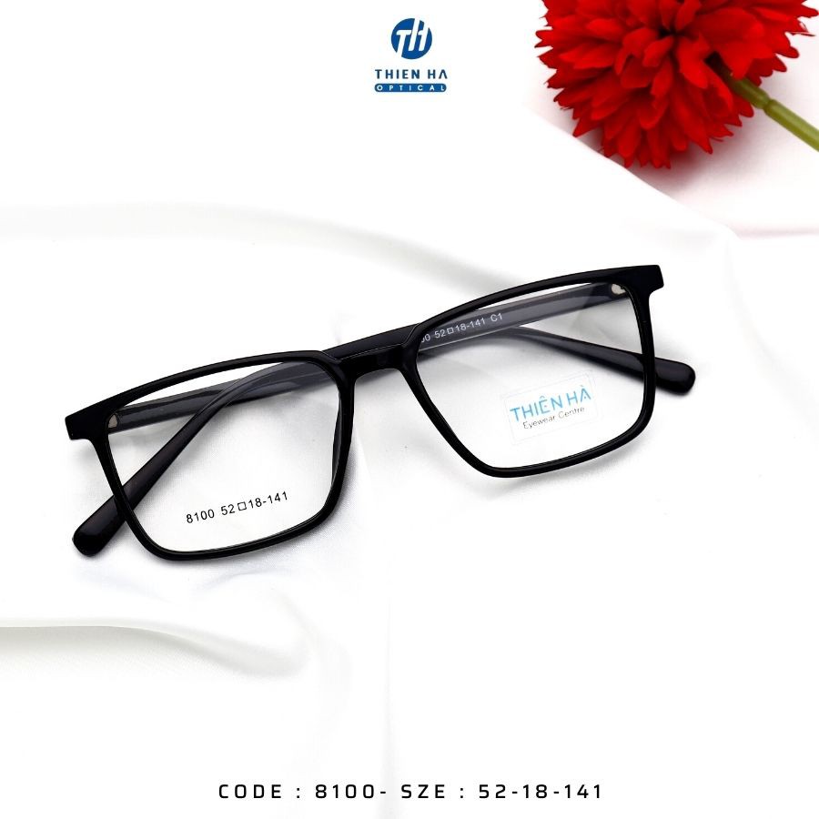 Gọng kính cận vuông THIÊN HÀ OPTICAL chất liệu nhựa nhẹ,trẻ trung dễ đeo unisex nhiều màu TH8100