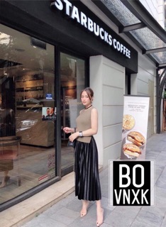 Chân váy nhung xếp ly dành cho nữ( ko kèm đai )