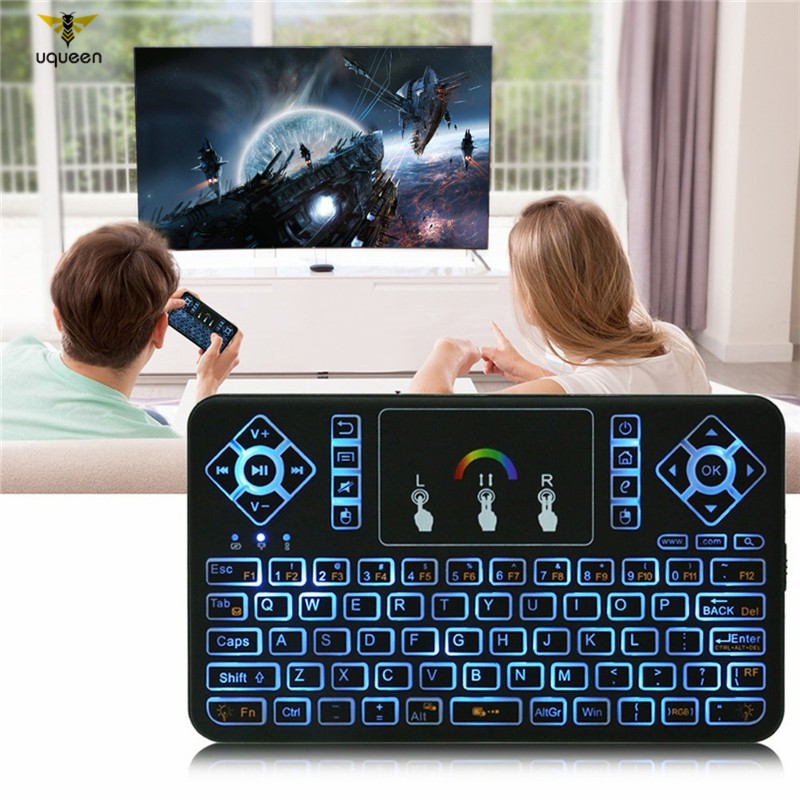 UQ Q9s Bluetooth Wireless Mini Keyboard Colorful Backlit with Touchpad Q9 Air Mouse Remote Control