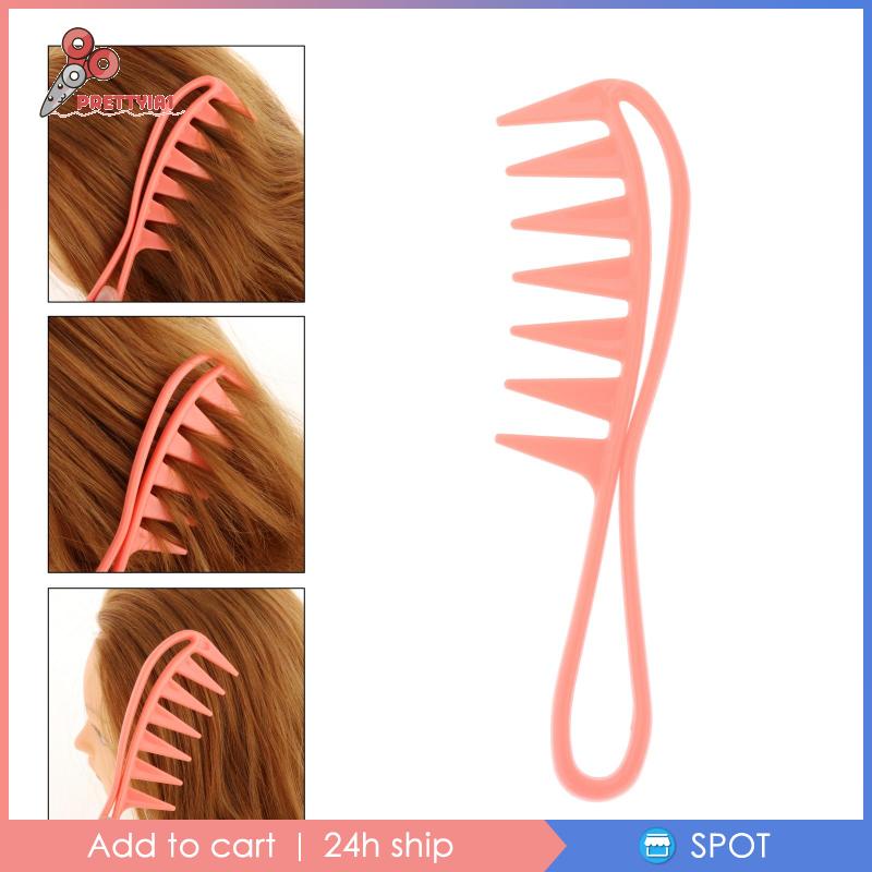 Lược Chải Tóc Răng Thưa Với Tay Cầm Màu Hồng Prettyia1 Cho Nữ