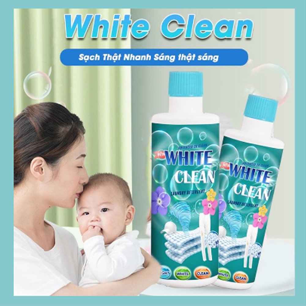 Thuốc tẩy White Clean, nước tẩy trắng vùng cổ, tay áo, mốc, vết ố quần áo đa năng