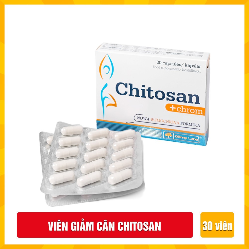 Viên uống giảm cân an toàn Chitosan + Chrom hộp 30 viên