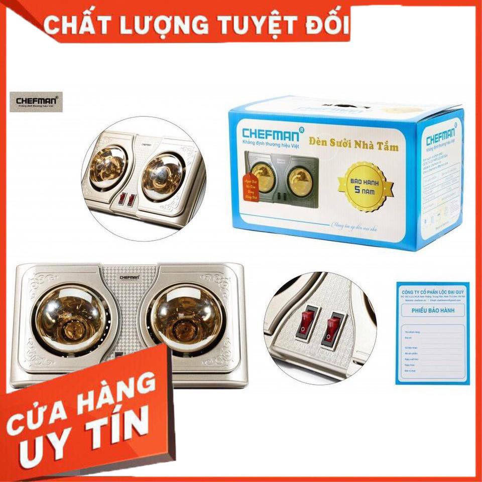 [XẢ KHO+FREE SHIP] Đèn Sưởi Nhà Tắm 2 Bóng 3 bóng Chefman