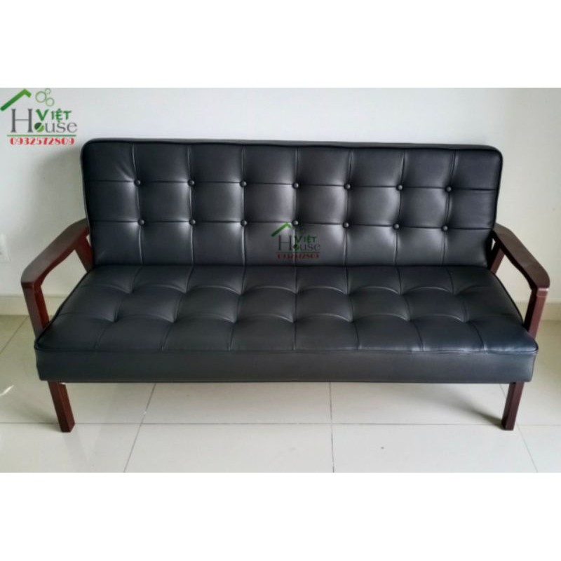 Sofa cafe tay gỗ xuất khẩu giá rẻ 1m5
