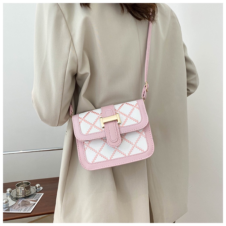 IELGY Túi Đeo Vai Hình Vuông Màu Trơn Phối Dây Xích Thời Trang Cho Nữ