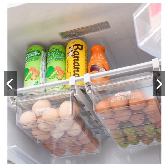 {Hàng Loại 1}Khay tủ lạnh thông minh, ngăn hộp nhựa trong suốt đựng trứng thực phẩm, khay tủ lạnh đa năng thay thế dạng
