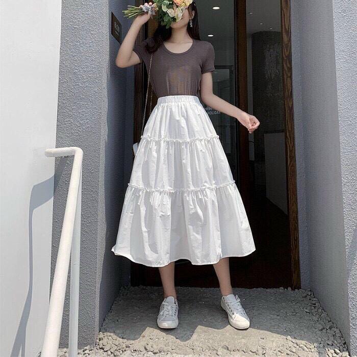 Chân Váy Vintage Nữ 🌸 Chân váy Dài Nữ 2 Lớp Voan, 3 Tầng Dáng Dài Ulzzang Siêu Xinh | BigBuy360 - bigbuy360.vn