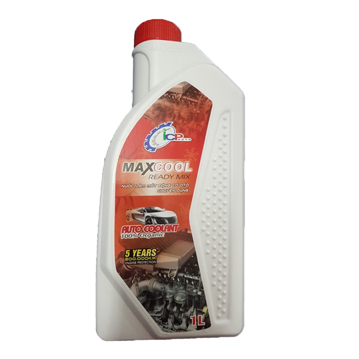 Nước làm mát động cơ xe ô tô( màu đỏ) Maxcool lon 500ml, 1 lít, can 4 Lít