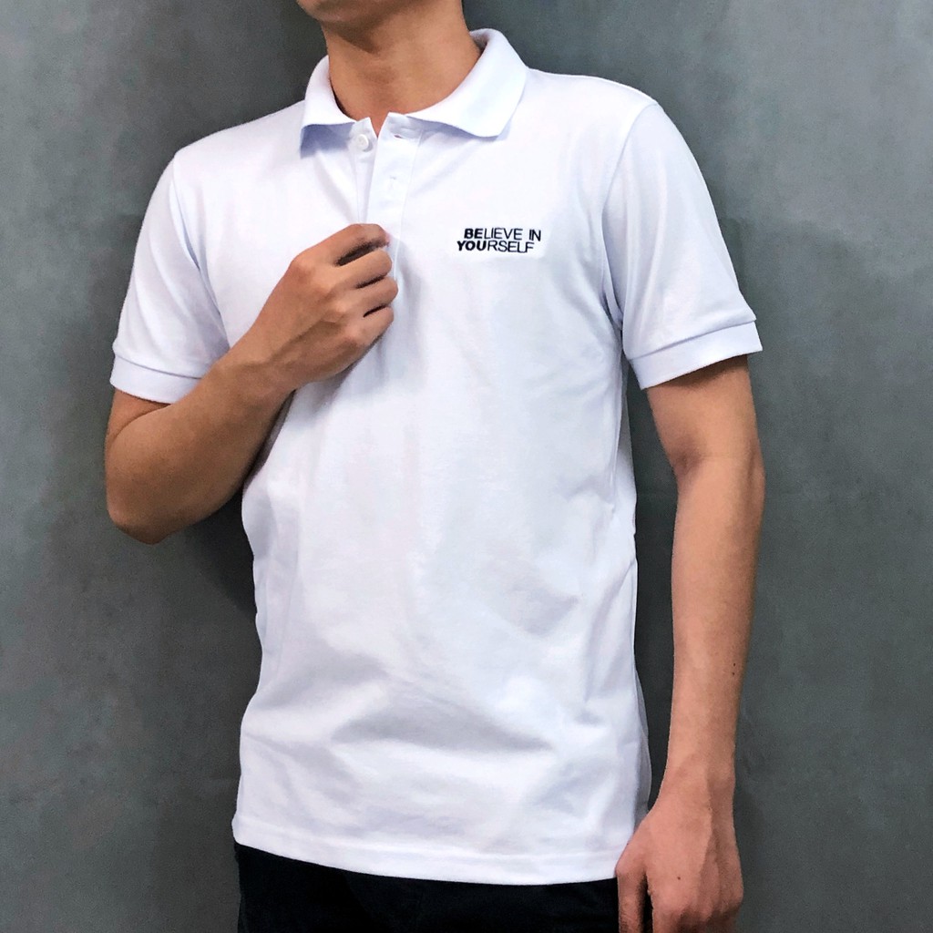 Áo thun POLO Unisex - Thêu BELIEVE IN YOURSELF | BigBuy360 - bigbuy360.vn