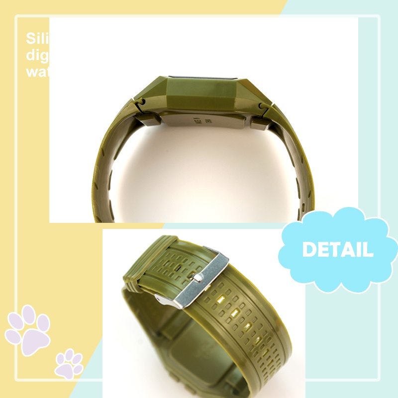 LWCC T01 Đồng hồ kỹ thuật số thời trang mặt vuông cổ điển cho unisex