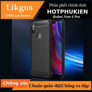 Ốp lưng chống sốc Xiaomi Redmi Note 6 Pro hiệu Likgus (chuẩn quân đội, chống va đập, chống vân tay) - Hàng chính hãng