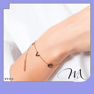 Lắc tay nữ xinh Titan không gỉ chữ LOVE cách điệu - Măng’s House VT125