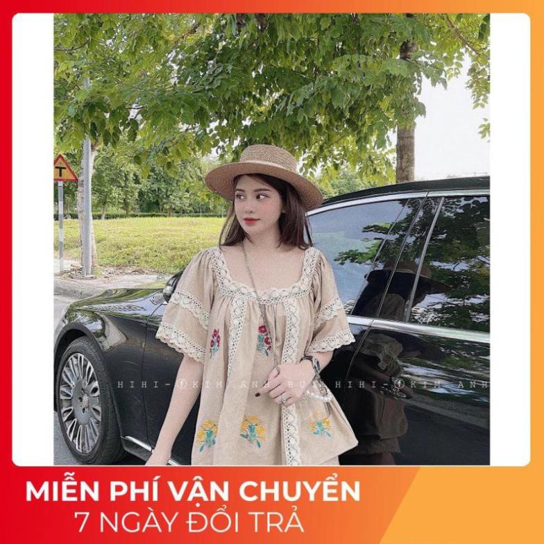 SET ÁO KEM PHỐI REN THÊU HOA QUẦN ĐÙI KEM