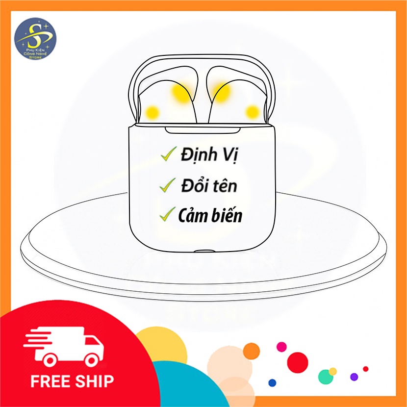Tai Nghe Bluetooth ⚡FREE SHIP⚡ Tai Nghe Không Dây Phiên Bản Cao Cấp, Sạc Không Dây, Định Vị, Đổi Tên Cho IOS và Android